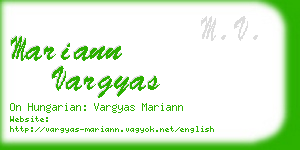 mariann vargyas business card